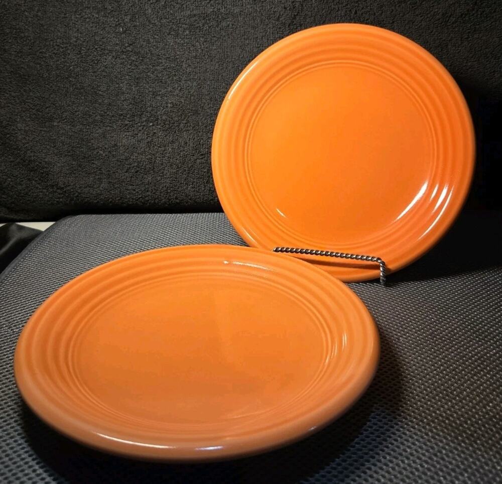 Set Of 2 Tangerine Salad Plates 8 In Unbranded